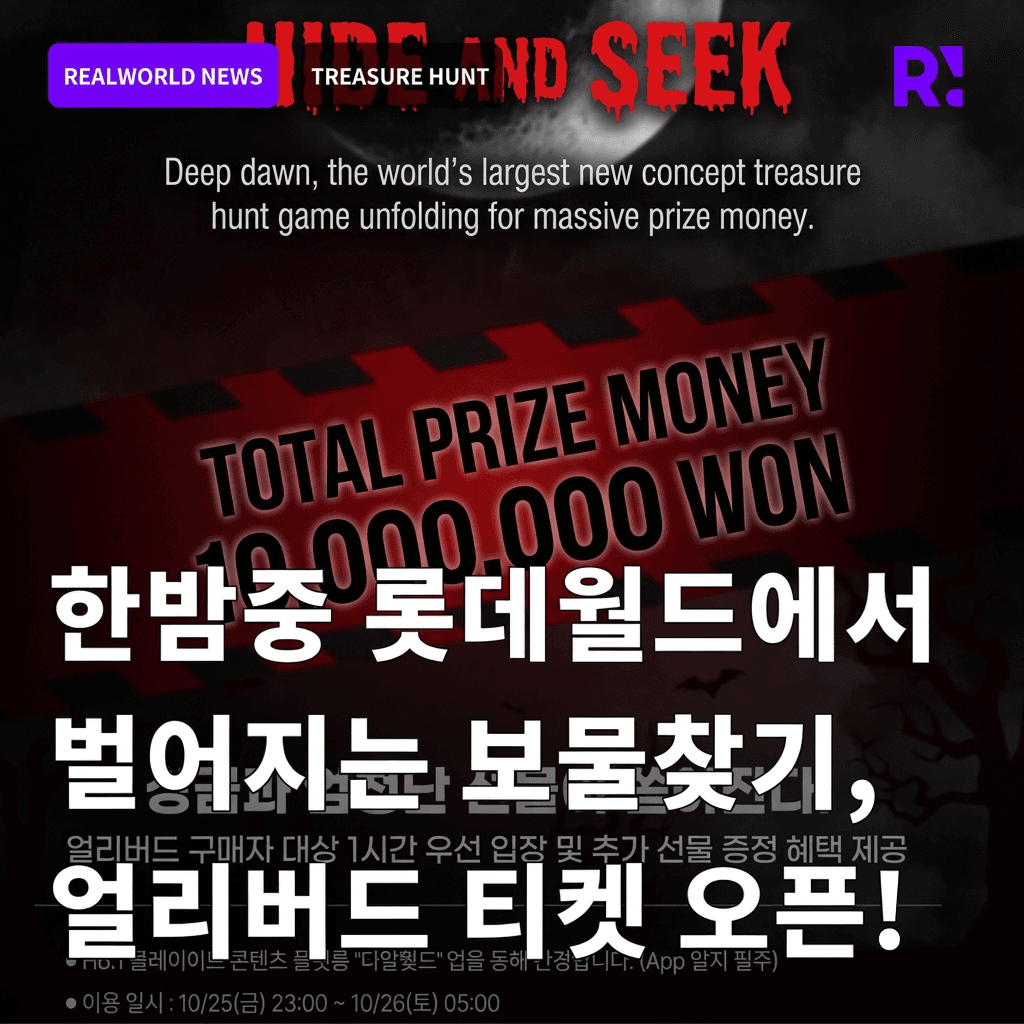 [Press Release] How about a treasure hunt game at Lotte World in the middle of October night? Lotte World X Yanolja X Realworld event project [ANOTHER WORLD: Hide and Seek], early bird tickets now open