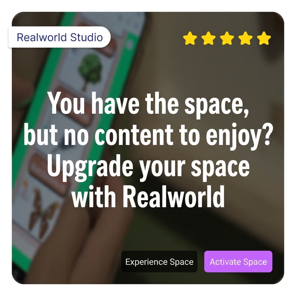 You have the space but no content? Want to create a more engaging space than what you have now? Revitalize your space and upgrade your spatial experience with Realworld!