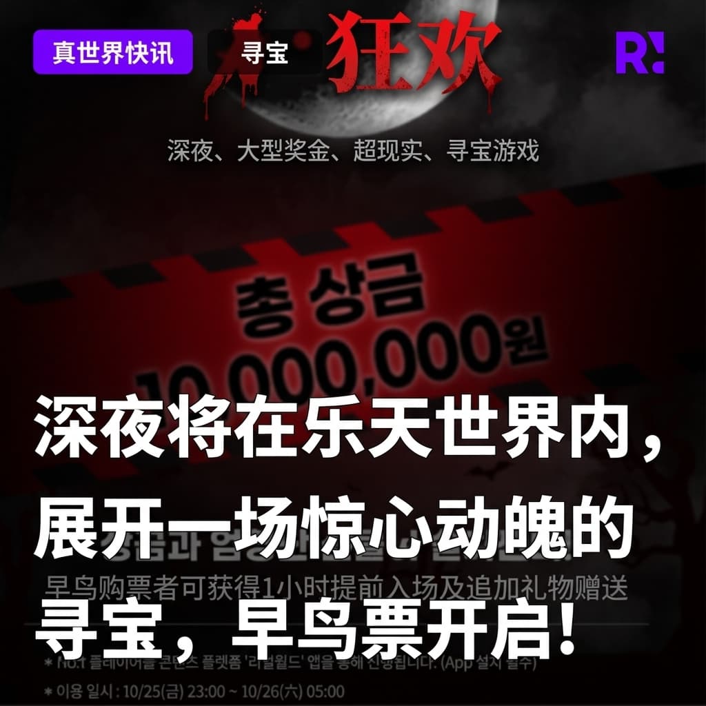 [新闻稿] 10月深夜在乐天世界寻宝游戏怎么样？乐天世界X要出发X Realworld活动项目[ANOTHER WORLD：捉迷藏]，早鸟票开售